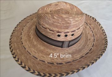 Wide brim woven straw lifeguard / gardener sun hat