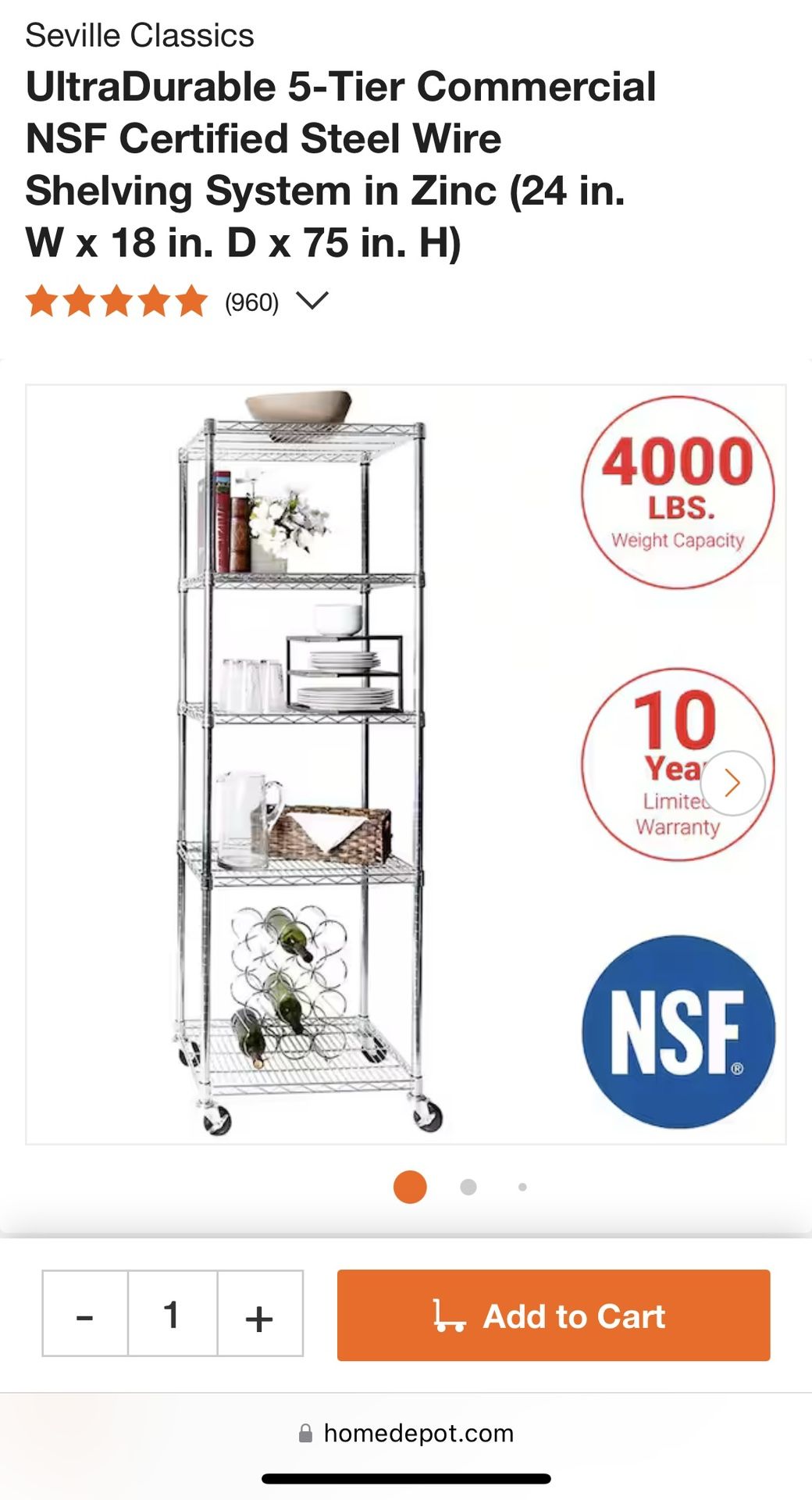 Seville Rolling Storage Shelves