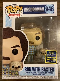 SDCC FUNKO POP Ron Burgundy with Baxter
