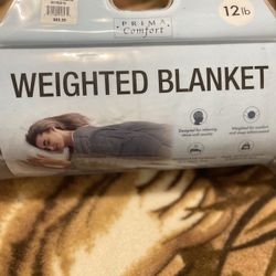 Grey Reversible Microfiber 12 Lb Weighted Blanket 