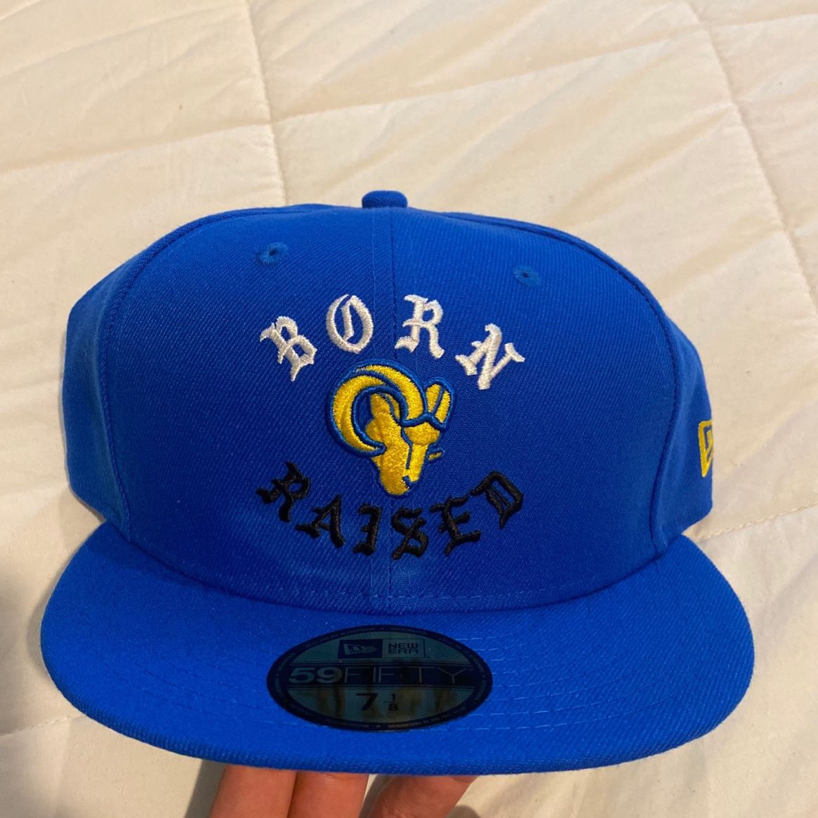 Born X Raised NFL Rams 2.0 New Era Fitted Hat (Blue) for Sale in