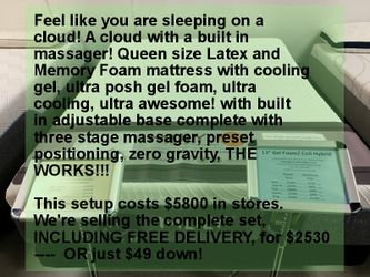 Lap of Luxury Queen Memory Foam Mattress with Adjustable Base