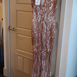 Sleeveless Sequin Dress - Rose Gold Color ;  NEVER WORN 