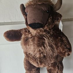 NEW  UNIPAK DESIGNS  BROWN  BISON BUFFALO  FURRY PLUSH KIDS BACKPACK  19" INCHES  