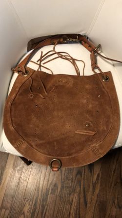 Gluck then brand suede leather hobo bag