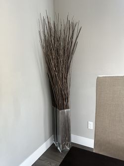 Decorative Sticks With Glass Vase 