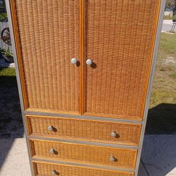 Pier One Imports Natural Wicker Armoire 