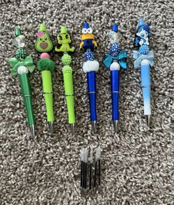 Characters Focal Beaded Pens - 6 pens included 