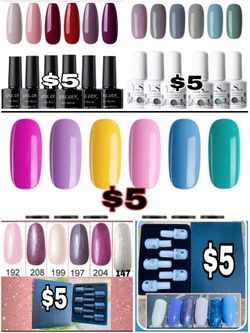 Nail gel polish $5 each set of 6 colors