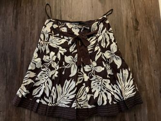 NWT Dimri Skirt 8P Brown Floral A Line Midi Boho Y2k