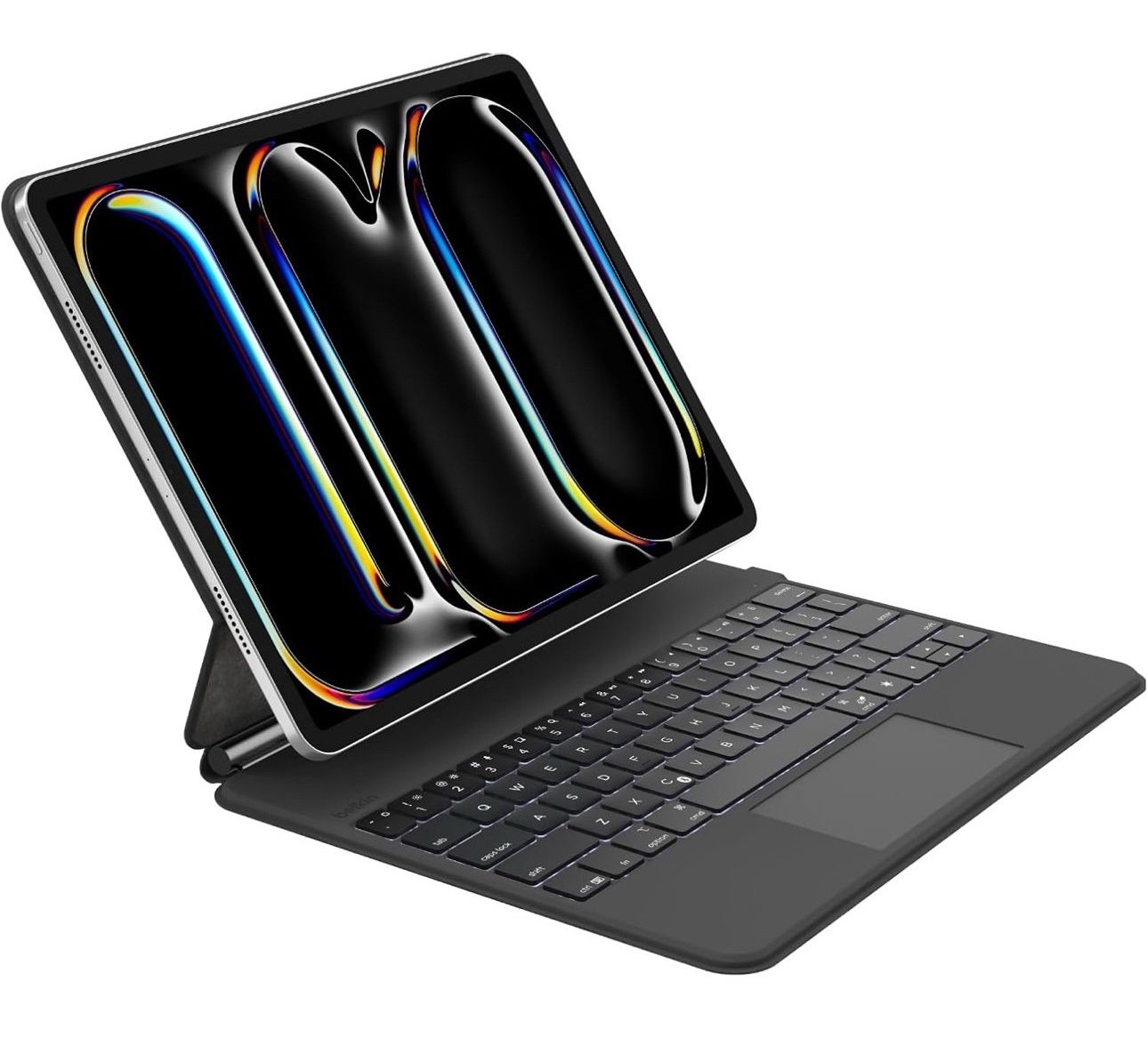Belkin Pro Keyboard Case w/Magnetic Stand, Backlit Bluetooth Keyboard, Multi-Gesture Controls, Magnetic Apple Pencil Storage Compatibility, & Multimed