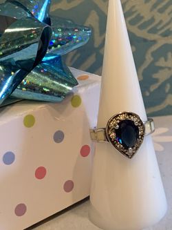 Genuine 2.2ctw Sapphire & Opal Ring