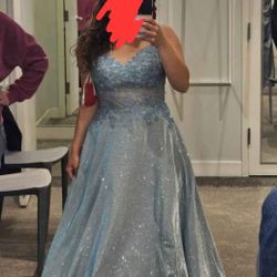 Blue Sparkly Prom Dress
