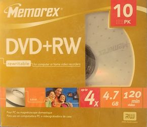 Memorex DVD+RW Rewritable 10 Pack