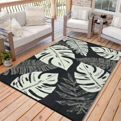 Garvee Waterproof Rug 9x12 Grey/White