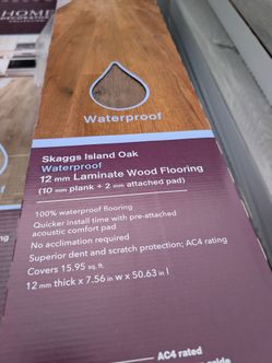 Waterproof Click Lock Laminate Wood Flooring, 159 SQ FT