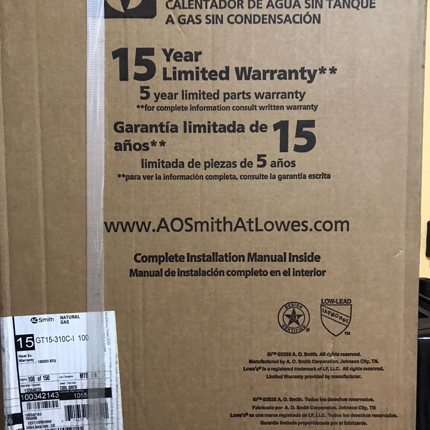 AO SMITH TANKLESS GAS WATER HEATER for Sale in San Antonio, TX - OfferUp