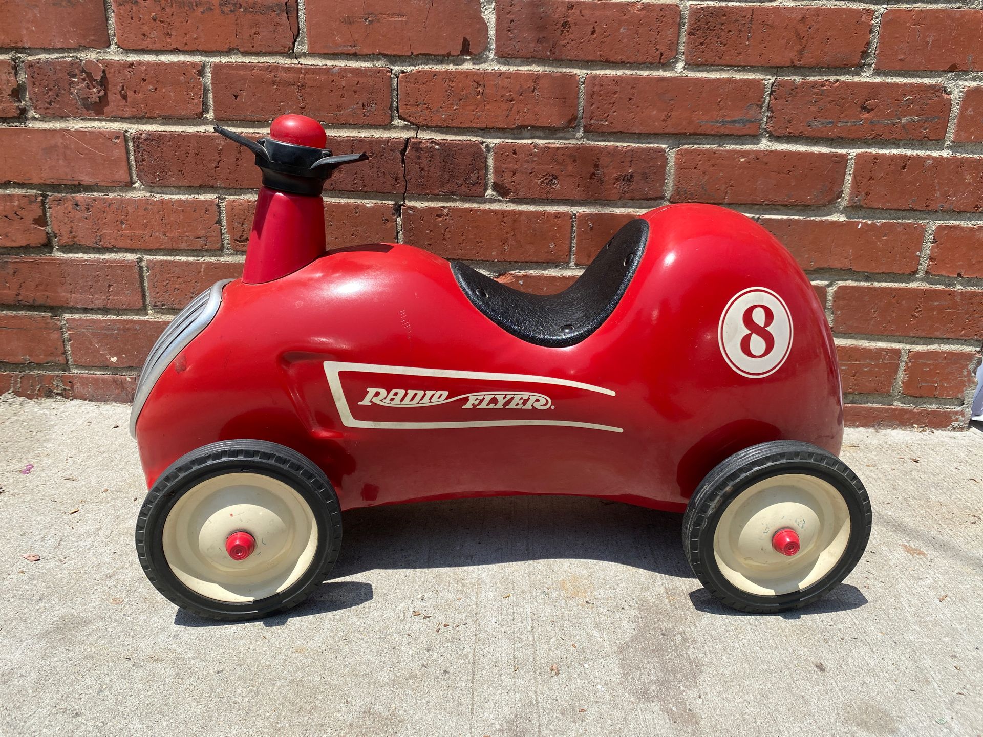 Radio Flyer Vintage Little Red Roadster Push Race Car 8 Kids Toy for