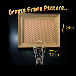 Ornate wooden picture frame basketball rim