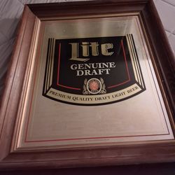Vintage Miller Lite MGD Beer mirror sign