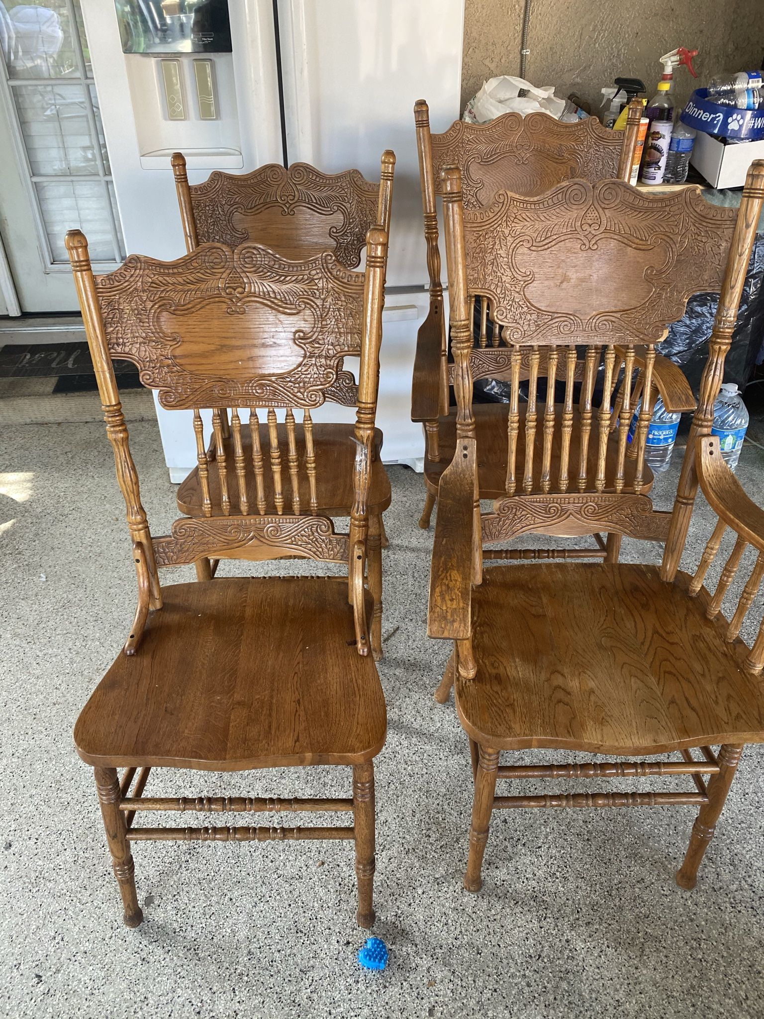 4 wooden chairs