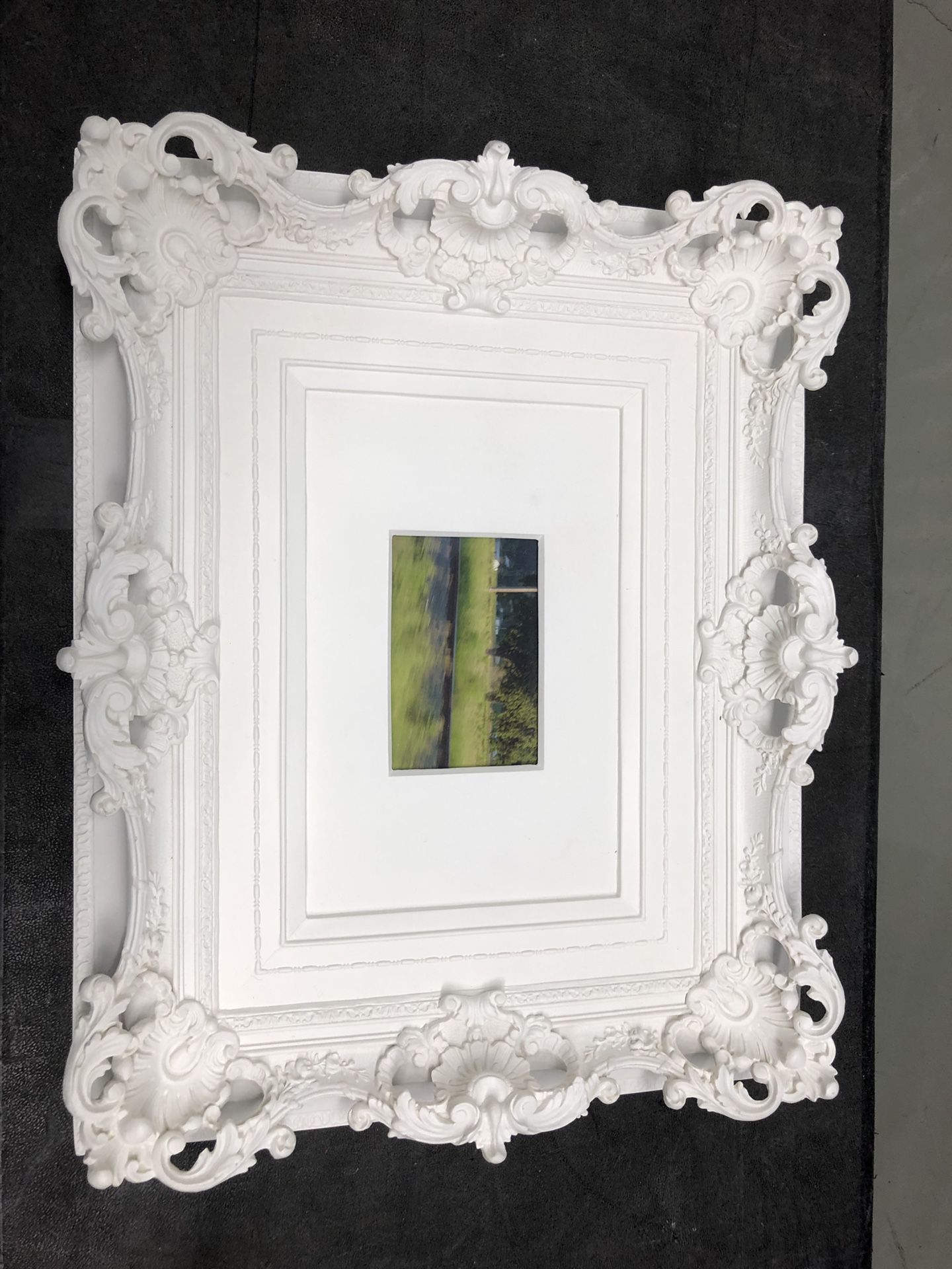 Beautiful Victorian style bright white picture frame