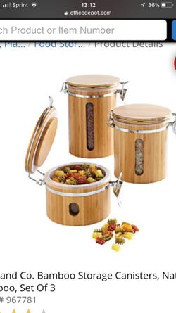 Brand new bamboo storage set of 3