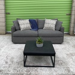 *Free Delivery* Gray Crate & Barrel Couch Sofa 3 Seater