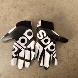 Youth Adidas Football Receiver Gloves - Black & White (SFIA Certified) - Sz Youth Medium