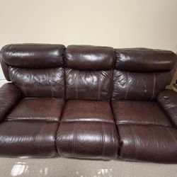 Reclining Leather Sofa Gental Used