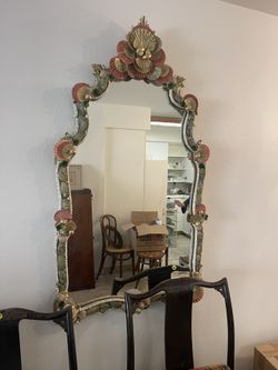 Unique Handcrafted Baroque Reflection Marine Majesty Seashell Mirror by Marjorie Stafford