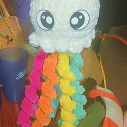 Handmade Rainbow Octopus Stuffed Animal 