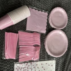 Pink And White Birthday Party Supplies