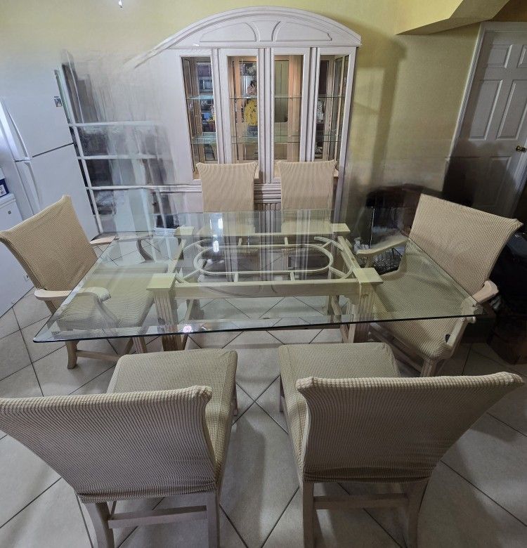 Dining Table With 6 Chairs plus China Cabinet