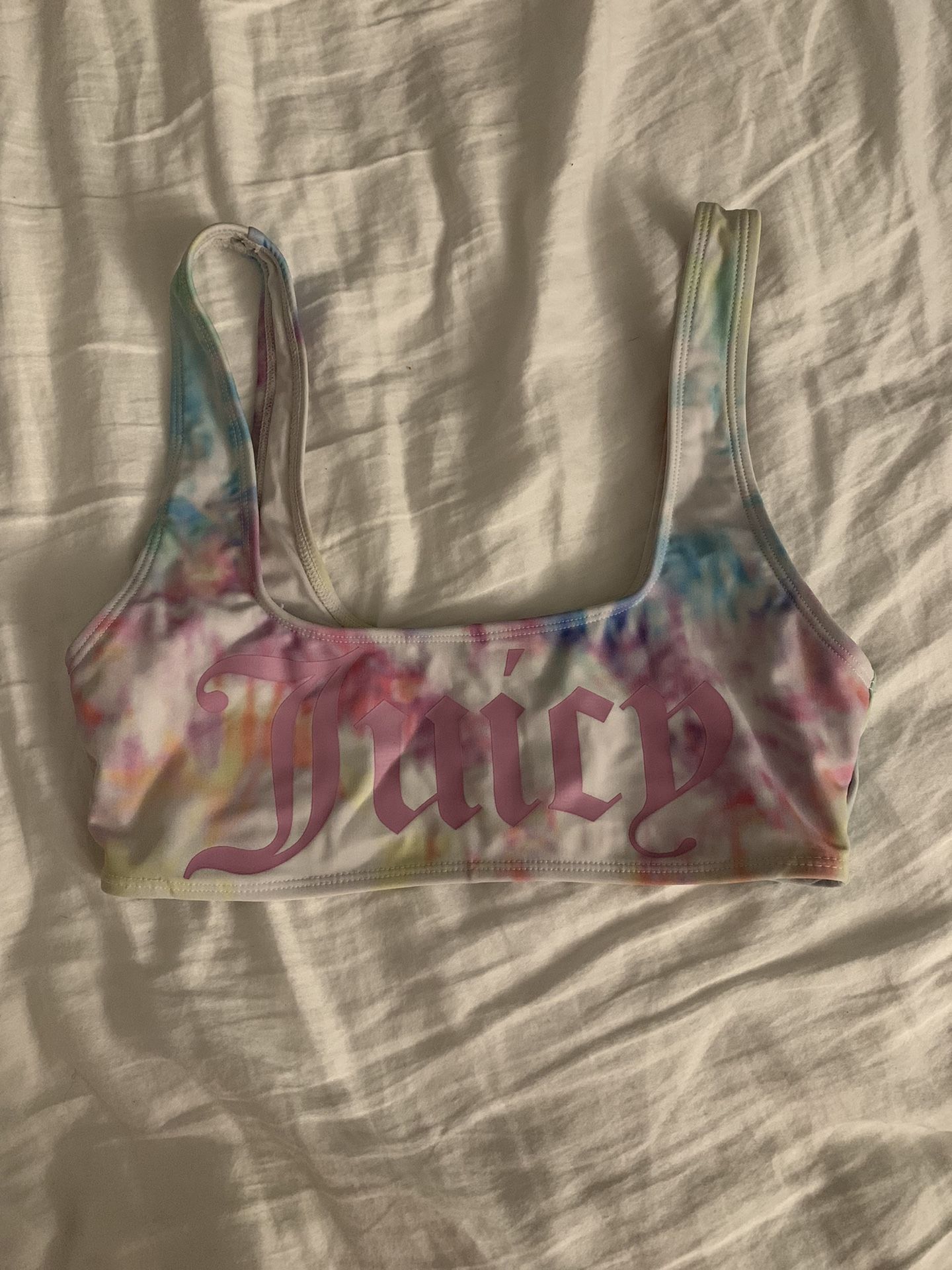 $10 Forever 21 Juice Couture Rainbow Tie Dye Bikini Top Small