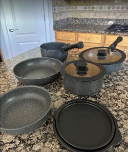 15Pcs Pots and Pans Set Non Stick, Cookware Sets with Detachable Handle, Nonstick RV Kitchen Cooking Tools Removable Handles, Oven Safe, Induction Fas