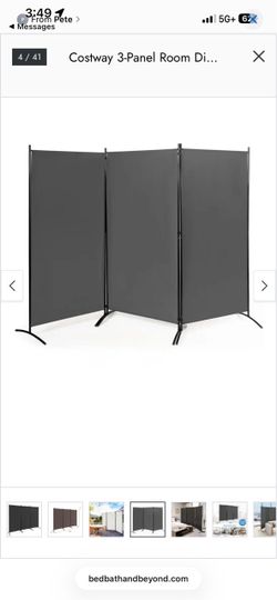Costway 3-Panel Room Divider Folding Privacy Partition Screen