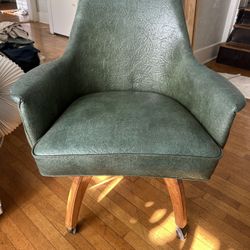 Leather Green Office Computer Rolling Lounge Chair