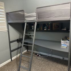 Twin loft bed with desk