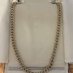 Miami Cuban Link Prong Chain Necklace Ice Out 