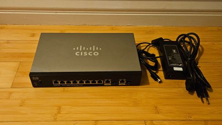 Cisco SG350-10P 10-Port PoE Gigabit Managed Switch & Power Adapter