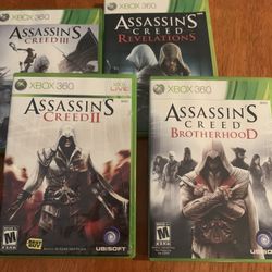 4 Pack Of Assassin’s Creed Xbox 360 Games  - II, III, Brotherhood And Revelations 