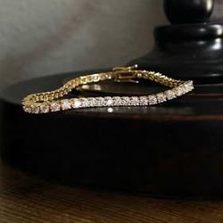 14k Gold Plated Moissanite Cubic Zirconia bracelet