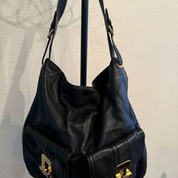 Michael Kors Black Pebbled Leather Shoulder Bag