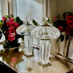 vintage Crystal Elegant Lamps Sold As A Pair Work Great
