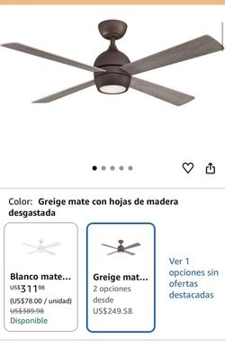 Ventilador de techo con control remoto luz Led
