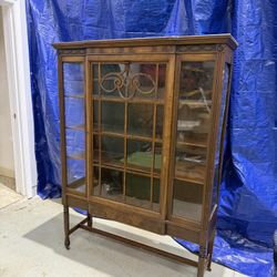 Vintage Oak Victorian Hutch With Wheels. 