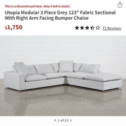 Living Spaces Utopia Sectional Couch - Free Delivery 