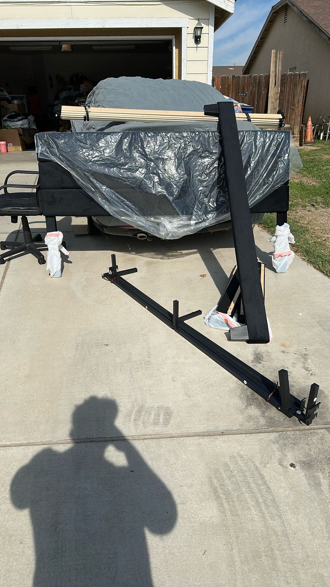 KING SIZE SUEDE BED FRAME