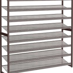 Shoe Rack, Long Shoe Organizer,Max Holds 50 Pairs,8 Tier Metal Shoe Storage Shelf,4-Tier Stackable Shoes Organizer for Garage, Entryway,Bronze


